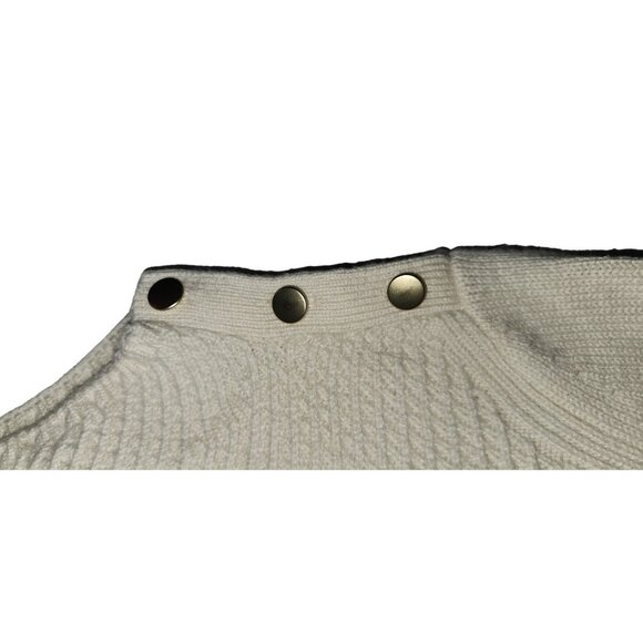 Talbots Womens Small White Soft Knit Sweater With Button Shoulder Cotton/Acrylic - Picture 2 of 6